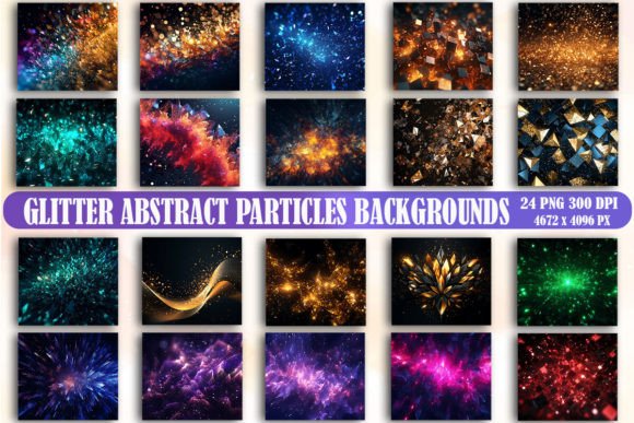 Elevate Your Designs with Glitter Abstract Particles Backgrounds