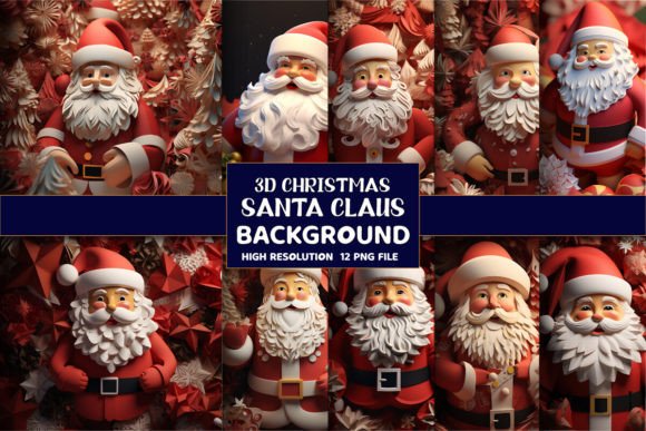 Elevate Your Holiday Projects with 3D Christmas Santa Claus Backgrounds