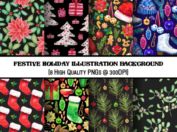 Elevate Your Projects with Festive Holiday Illustration Backgrounds
