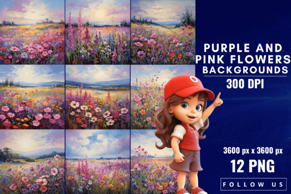 Enchanting Purple and Pink Flowers Backgrounds