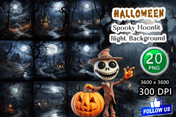 Enchanting Spooky Moonlit Night Backgrounds