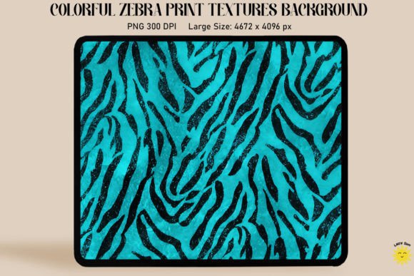 Glitter Teal Zebra Print Backgrounds: Bold Digital Design Assets