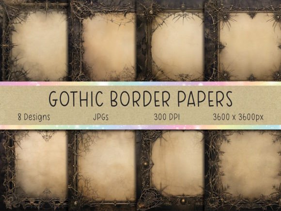 Gothic Borders Digital Backgrounds: Elevating Creative Projects