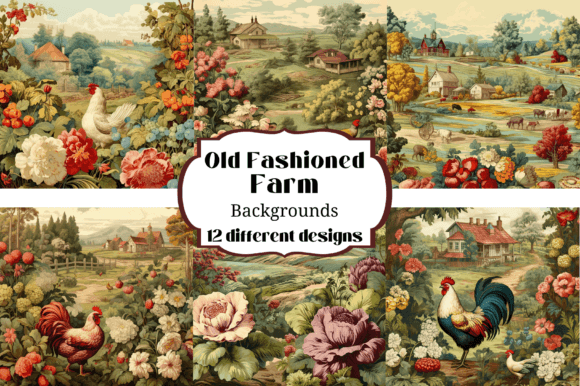 Old Fashioned Farm Vintage Backgrounds: A Designer's Resource for Authentic Texture