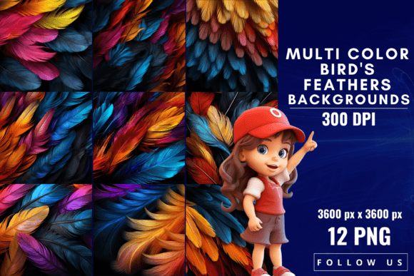 Unlock Creative Depth with Multicolor Bird's Feathers Backgrounds