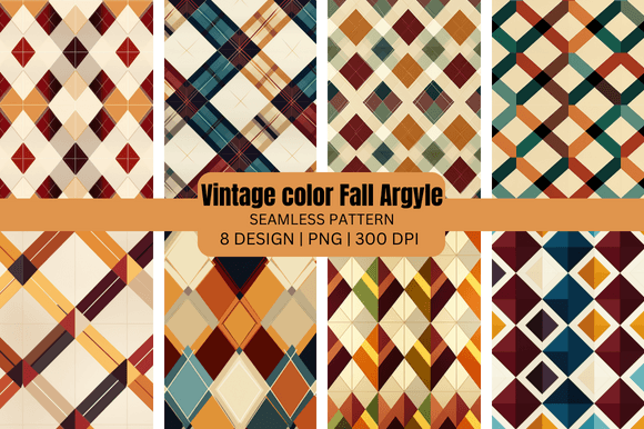 Warm Up Your Designs with Vintage Fall Argyle Backgrounds