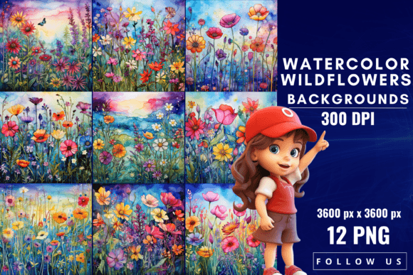 Watercolor Wildflowers Backgrounds: A Designer's Garden