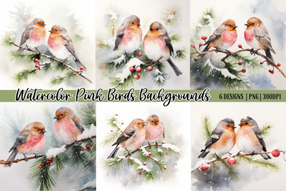 Winter Whimsy: Using Pink Birds Backgrounds in Design